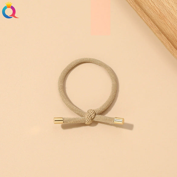 Handmade Cloth Knotted Hair Tie High Elastic Rubber Band Simple Hair Accessory For Women