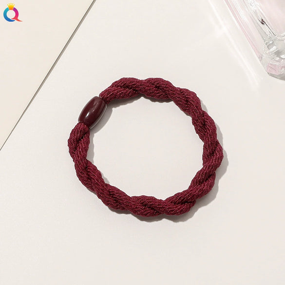 Handmade Cloth Knotted Hair Tie High Elastic Rubber Band Simple Hair Accessory For Women