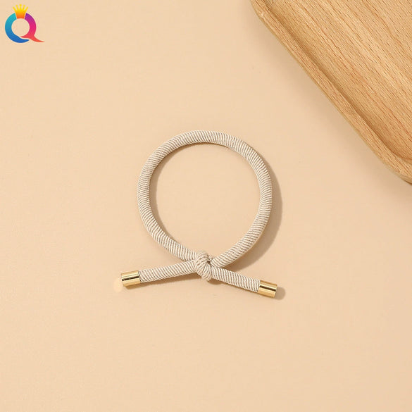 Handmade Cloth Knotted Hair Tie High Elastic Rubber Band Simple Hair Accessory For Women