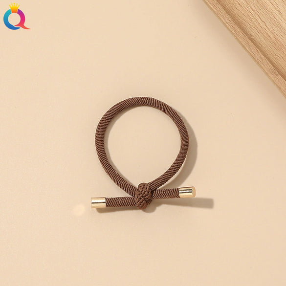 Handmade Cloth Knotted Hair Tie High Elastic Rubber Band Simple Hair Accessory For Women