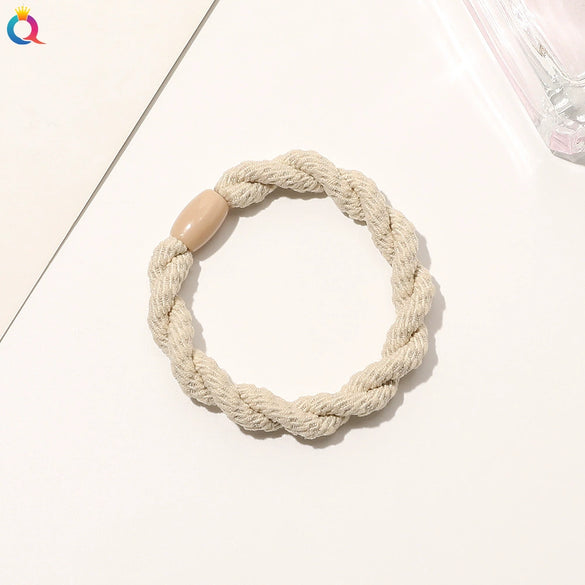 Handmade Cloth Knotted Hair Tie High Elastic Rubber Band Simple Hair Accessory For Women
