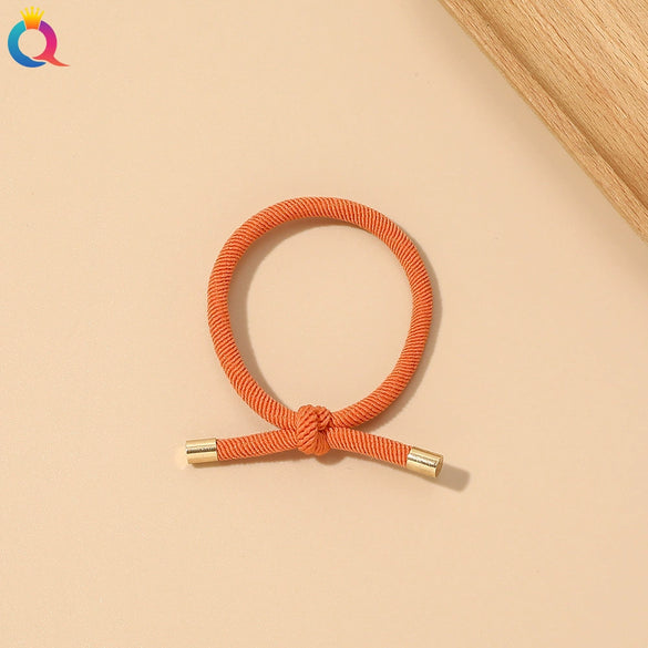 Handmade Cloth Knotted Hair Tie High Elastic Rubber Band Simple Hair Accessory For Women