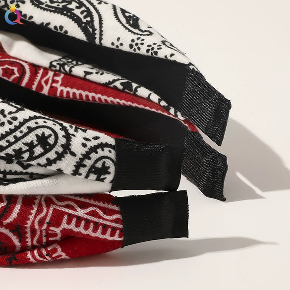 Handmade Cloth Retro Baroque Cashew Flower Women's Headband For Yoga Hair Accessories