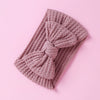 Handmade Cloth Wide Bow Hair Band Solid Color Knitted Headband Baby And Children Hair Accessory
