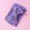 Handmade Cloth Wide Bow Hair Band Solid Color Knitted Headband Baby And Children Hair Accessory