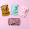 Handmade Cloth Wide Bow Hair Band Solid Color Knitted Headband Baby And Children Hair Accessory