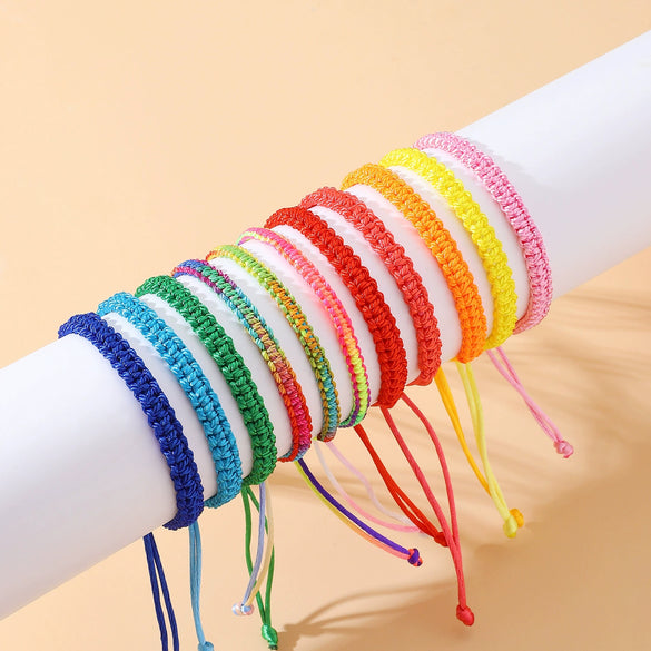 Handmade Color Rope Women's Bracelet With Rainbow Color And Handwoven Design