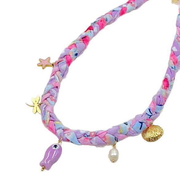 Handmade Colorful Braided Titanium Steel Necklace With Animal Zodiac Pattern And Electroplating Design