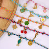 Handmade Colorful Rope Titanium Steel Ins Style Electroplated Natural Stone Necklace