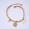 Handmade Colorful Rope Titanium Steel Ins Style Electroplated Natural Stone Necklace