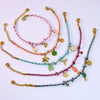 Handmade Colorful Rope Titanium Steel Ins Style Electroplated Natural Stone Necklace