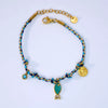 Handmade Colorful Rope Titanium Steel Ins Style Electroplated Natural Stone Necklace