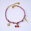 Handmade Colorful Rope Titanium Steel Ins Style Electroplated Natural Stone Necklace