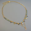 Handmade Copper Alloy Bohemian Geometric Beaded Necklace With Moon Pendant