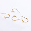 Handmade Copper Earring With Real Gold Plating Semicircular C Shaped And Line Pattern