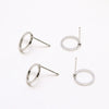 Handmade Copper Earring With Real Gold Plating Semicircular C Shaped And Line Pattern