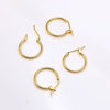 Handmade Copper Earring With Real Gold Plating Semicircular C Shaped And Line Pattern