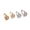 Handmade Copper Geometric Zircon Inlaid Earrings For Women Vintage Natural Style With Independent Packaging