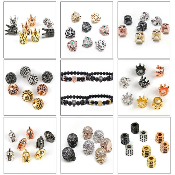 Handmade Copper Inlaid Zirconium Jewelry Accessories Bracelet Necklace Pendant With Electroplating