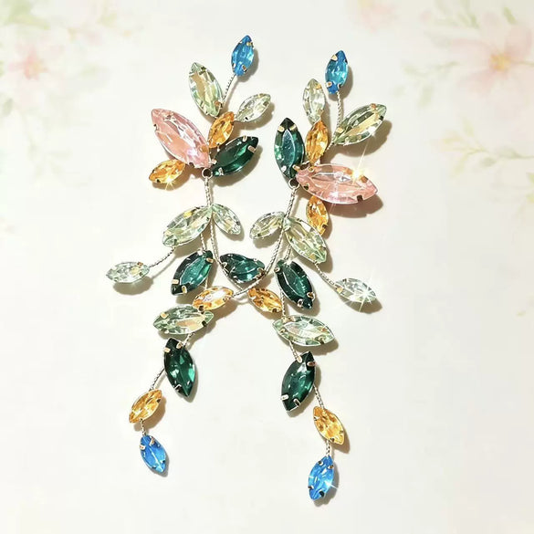 Handmade Copper Leaf Tassel Earrings For Women Sweet Plant Inspired Statement Earrings With Elegant Design