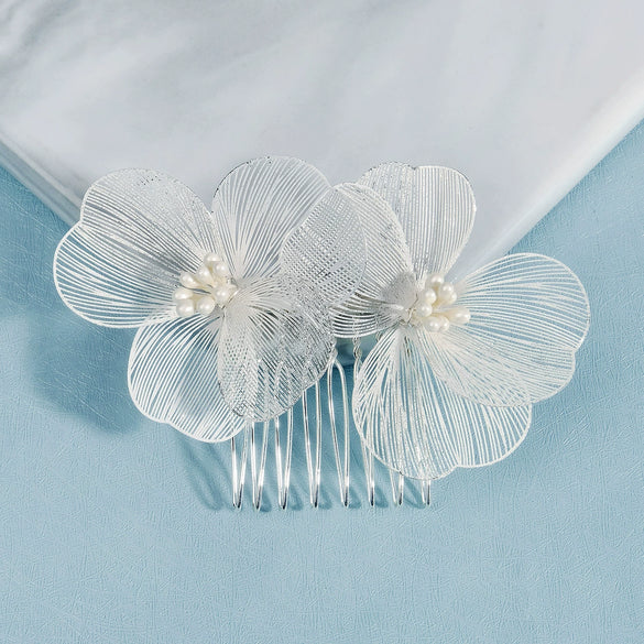 Handmade Copper Pearl Floral Headband Retro Gold Petal Hair Accessory For Women Bridal Wedding Xiuhe Dress Headwear