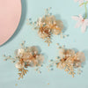 Handmade Copper Pearl Floral Headband Retro Gold Petal Hair Accessory For Women Bridal Wedding Xiuhe Dress Headwear