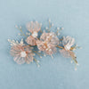 Handmade Copper Pearl Floral Headband Retro Gold Petal Hair Accessory For Women Bridal Wedding Xiuhe Dress Headwear