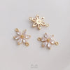 Handmade Copper Pendant With Natural Zircon Daisy Flower Double Hanging Design In Electroplated Gold Color For Diy Jewelry Making
