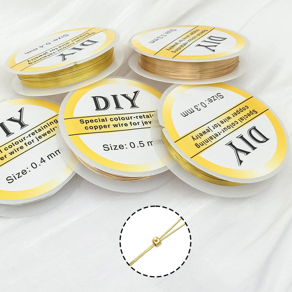 Handmade Copper Wire Bracelet With Gold Wire Cord Pattern Electroplating Process