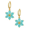 Handmade Copper Women's Flower Earrings With Real Gold Plating And Zirconium Accents