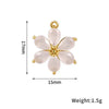 Handmade Copper Women's Flower Earrings With Real Gold Plating And Zirconium Accents