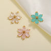 Handmade Copper Women's Flower Earrings With Real Gold Plating And Zirconium Accents