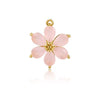 Handmade Copper Women's Flower Earrings With Real Gold Plating And Zirconium Accents
