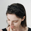 Handmade Crystal Beaded Bridal Crown Wedding Headpiece Mesh Hair Band Fashion Headwear