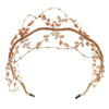 Handmade Crystal Beaded Bridal Crown Wedding Headpiece Mesh Hair Band Fashion Headwear