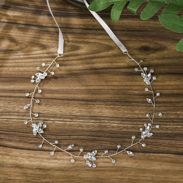 Handmade Crystal Floral Bridal Hair Band For Women Gold Retro Flower Wedding Hair Accessory