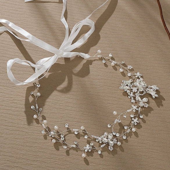Handmade Crystal Leaf Headband For Women Wedding Hair Accessories Bridal Jewelry