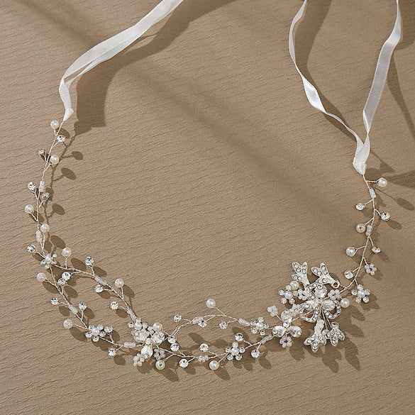Handmade Crystal Leaf Headband For Women Wedding Hair Accessories Bridal Jewelry