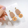 Handmade Daisy Floral Resin Earrings With Ushaped Design And Sterling Silver For Women Wholesale