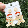 Handmade Diy Christmas Earrings With Acrylic Christmas Tree And Gingerbread Man Pendant