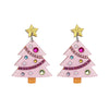 Handmade Diy Christmas Earrings With Acrylic Christmas Tree And Gingerbread Man Pendant