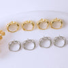Handmade Diy Earrings Copper 14K Goldplated Inlaid Pearl Zircon Ear Buckle Ear Hook