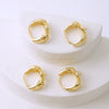 Handmade Diy Earrings Copper 14K Goldplated Inlaid Pearl Zircon Ear Buckle Ear Hook