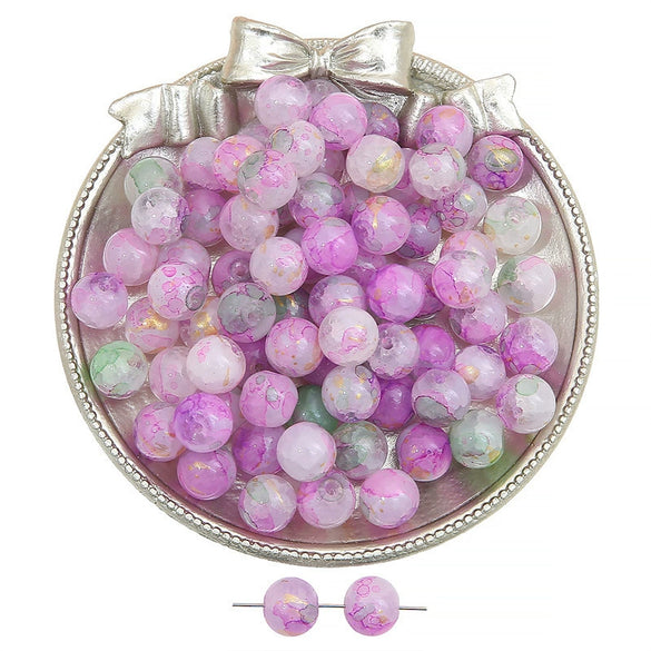 Handmade Diy Glass And Glaze Retro Bracelet With Crushed Gold And Ice Crack Beads Jewelry Accessories