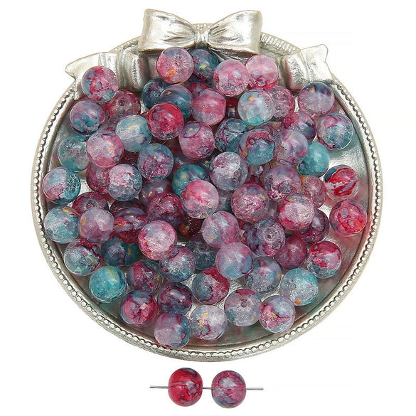 Handmade Diy Glass And Glaze Retro Bracelet With Crushed Gold And Ice Crack Beads Jewelry Accessories