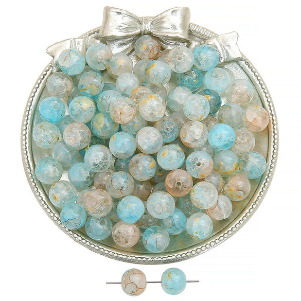 Handmade Diy Glass And Glaze Retro Bracelet With Crushed Gold And Ice Crack Beads Jewelry Accessories