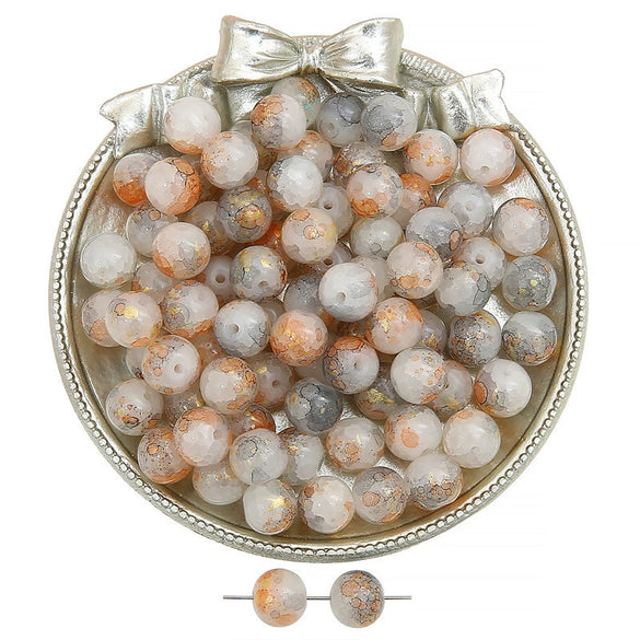 Handmade Diy Glass And Glaze Retro Bracelet With Crushed Gold And Ice Crack Beads Jewelry Accessories