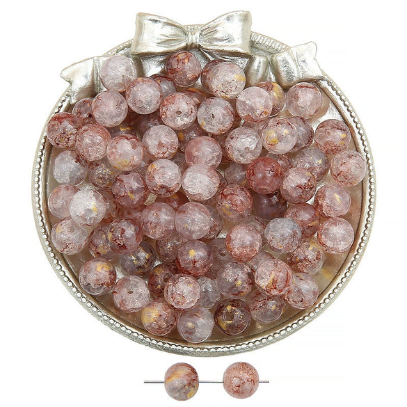 Handmade Diy Glass And Glaze Retro Bracelet With Crushed Gold And Ice Crack Beads Jewelry Accessories