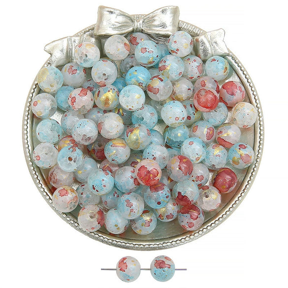 Handmade Diy Glass And Glaze Retro Bracelet With Crushed Gold And Ice Crack Beads Jewelry Accessories