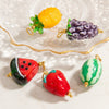 Handmade Diy Jewelry Accessories Glass Glazed Simulation Strawberry Pendant Electroplated
